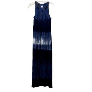Women Navy Tie Dye Maxi Dress Size: L
